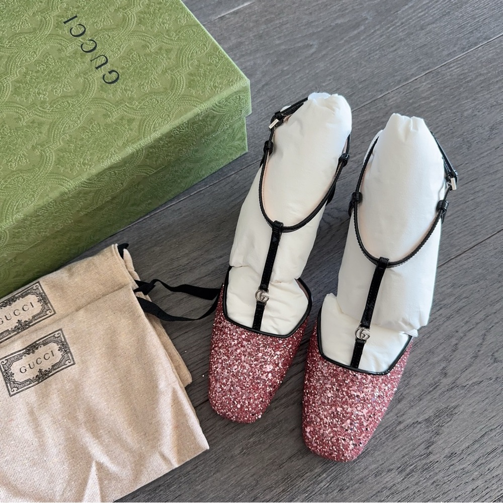 Gucci Pink Glitter Women's Shoes